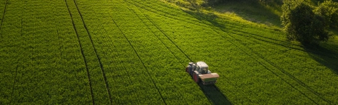a tractor on agricultural land